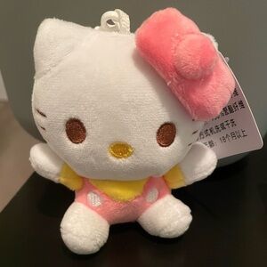 Pink hello kitty clip on plush